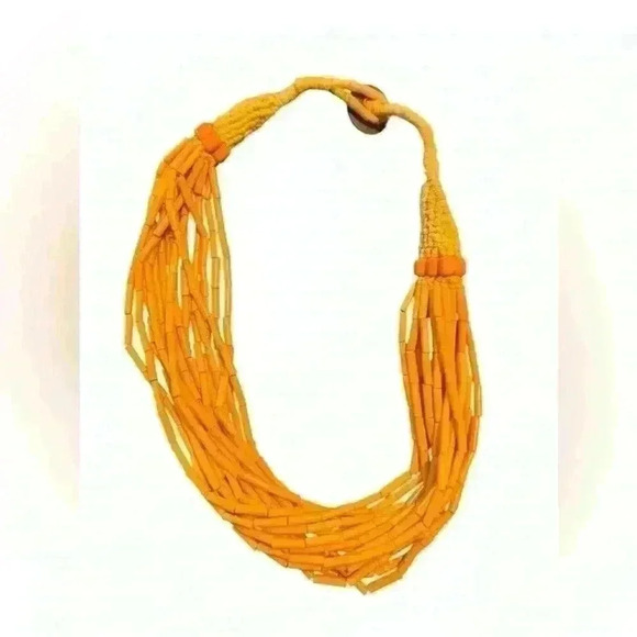 🟣Orange Beaded Statement Necklace - Picture 1 of 3